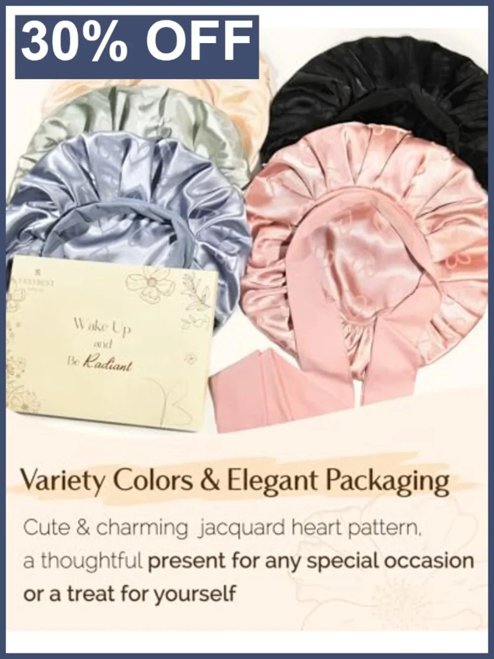Satin Bonnet Adjustable Double Layer Sleep Hair Wrap Tie Band